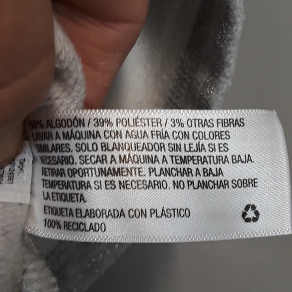 AVE & Viv Gray Metallic Stripe Plus Sz Sweatshirt - Picture 8 of 8